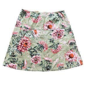 Tommy Hilfiger skirt Womens 6 Tan Pink Cottage floral Lined Lightweight Knee